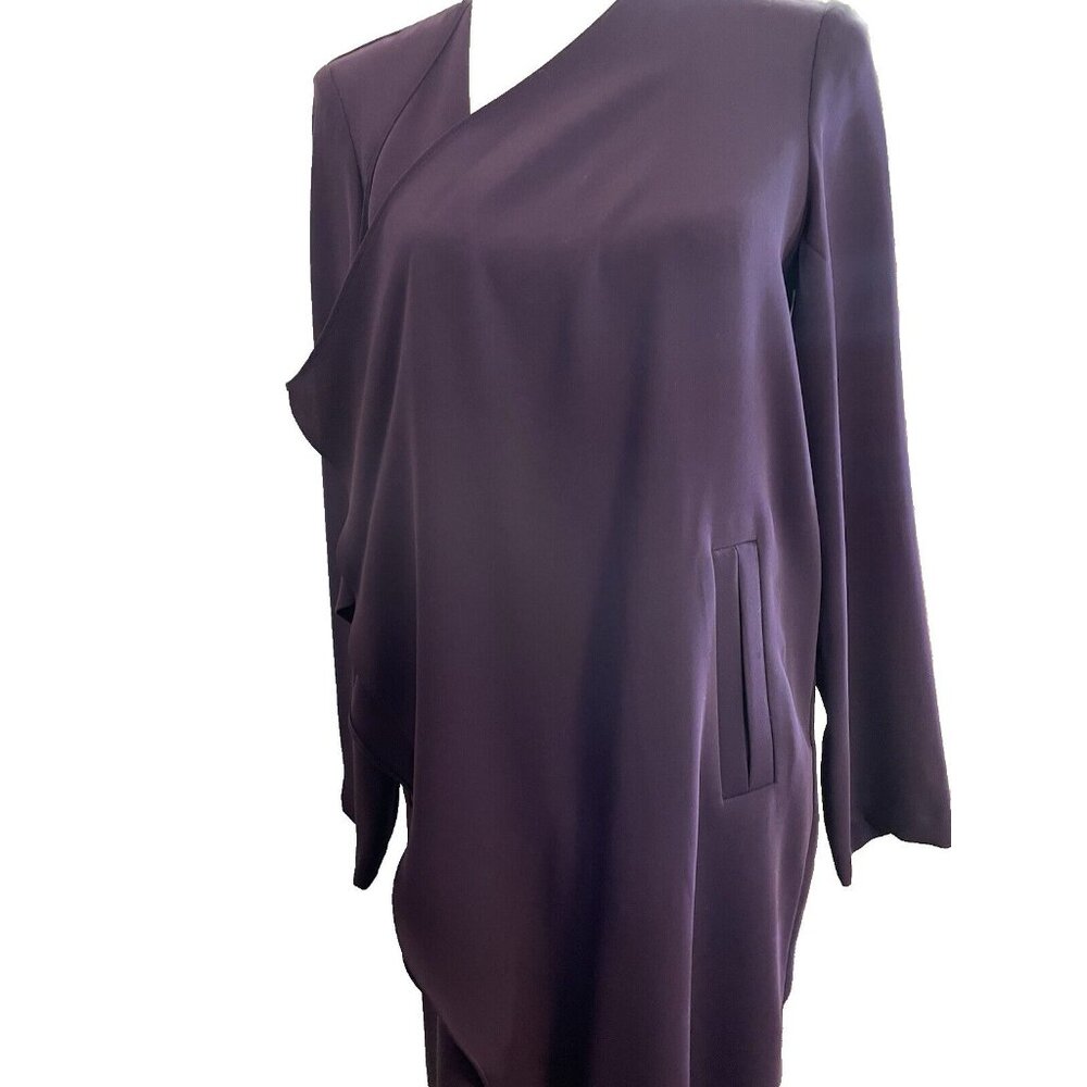 Jones Studio Women's Cardigan Open Front Long 100% Polyester Size Small Purple - Picture 3 of 10